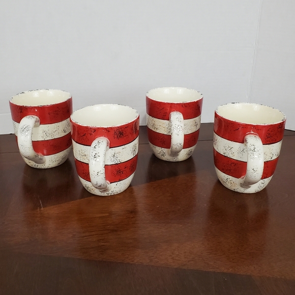 Oneida Sakura Colonial Mugs (No Trim) Red & White Speckled ~ Set Of 4 Pre-Owned - Picture 2 of 10